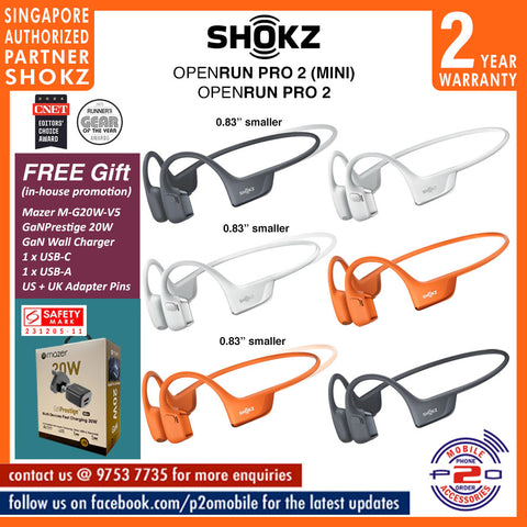 Shokz OpenRun PRO 2 MINI / OpenRun PRO 2 (OpenRun Pro2 MINI) Open Ear Bone Conduction Bluetooth Headset
