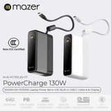 Mazer M-Ai-PC130L20-V7 (CCC Certified) PowerCharge PD 130W 20,000 mAh (Built-in USB-C Cable) Laptop Power Bank