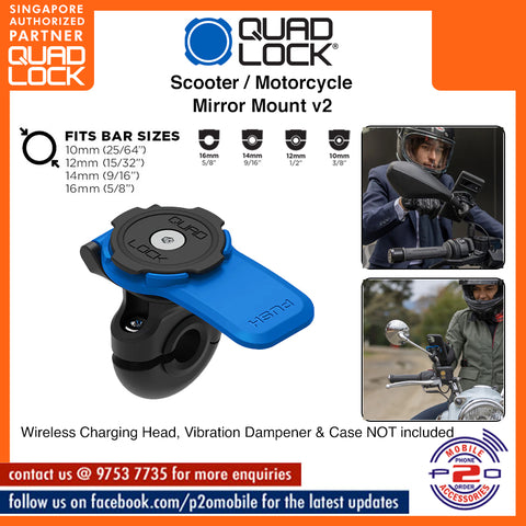 Quad Lock Scooter / Motorcycle Mirror Mount V2