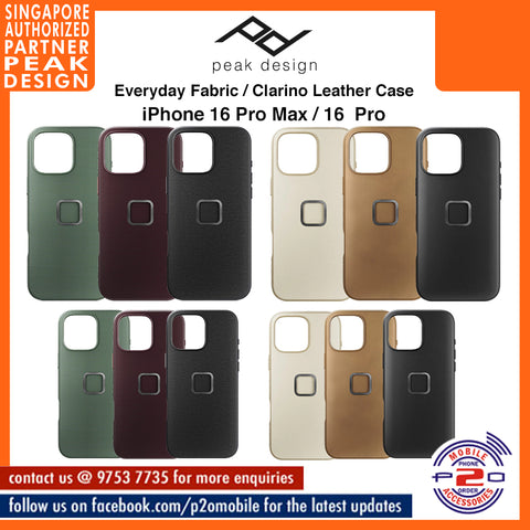 Peak Design Everyday Fabric / Clarino Leather Case for iPhone 16 Pro Max / iPhone 16 Pro