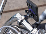Quad Lock Motorcycle - Handlebar Mount PRO LARGE - Black anodized / Chrome-plated