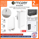 Mazer M-G65SLIM GaNPrestige Slim 65W GaN Wall Charger With Travel Pins (2 Ports)