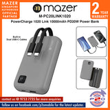 Mazer M-PC20LINK1020 PowerCharge 1020 Link 10000mAh PD20W Power Bank with Built-in Dual USB-C Cables
