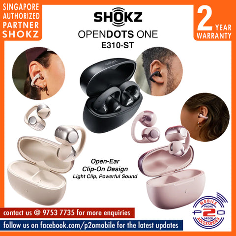 Shokz OpenDots ONE E310-ST Open-Ear Clip-On Design True Wireless Earbuds
