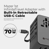Mazer M-IFTravel370 Infinite Universal Travel Adapter with 70W Fast Charging