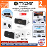 Mazer M-Ai-D200-V7 PrestigeGaN Ai Desktop Multi Devices Smart Display Fast Charging with Built-in Retractable Cable