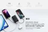 Mazer M-PC35LINK20V2 PowerCharge Link 20 000mAh PD 35W Built-in Dual Cables Power Bank