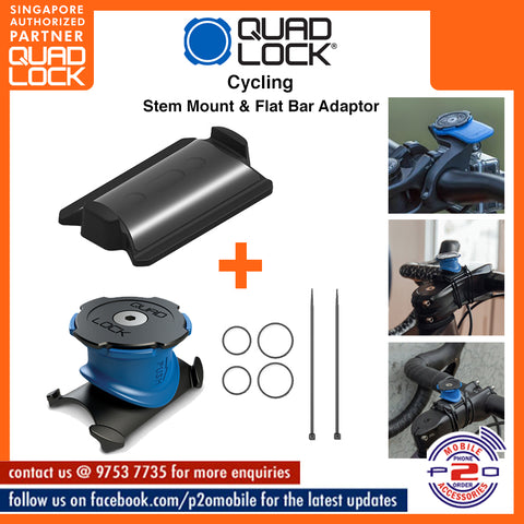 Quad Lock Stem Mount & Flat Bar Adaptor