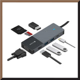 Mazer M-UC2MULTI7005 USB-C Multimedia Pro Hub 8-in-1 Black Edition