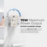 Mazer M-IFTravel370 Infinite Universal Travel Adapter with 70W Fast Charging