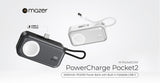 Mazer M-Pocket5.0W PowerCharge Pocket2 5000mAh PD20W Power Bank (Built-in USB C Connector)