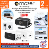Mazer M-Ai-D200-V7 PrestigeGaN Ai Desktop Multi Devices Smart Display Fast Charging with Built-in Retractable Cable