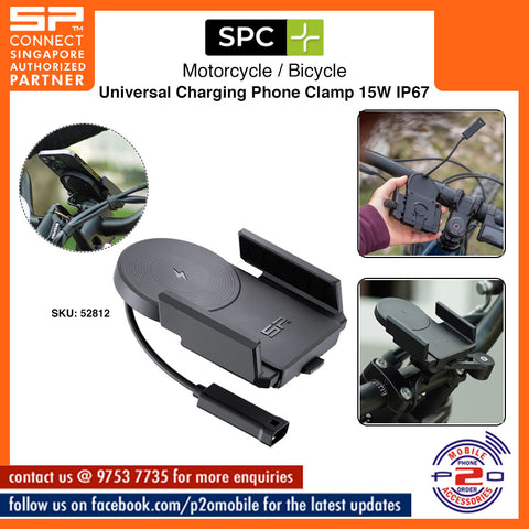 SPC+ (SP Connect+) Phone Mount Universal Charging Phone Clamp 15W IP67, SKU 52812
