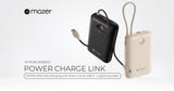 Mazer M-PC35LINK20V2 PowerCharge Link 20 000mAh PD 35W Built-in Dual Cables Power Bank