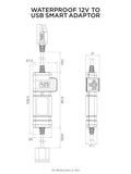 Quad Lock Waterproof 12V To USB Smart Adaptor (QLA-PBX)