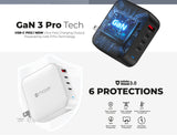 Mazer M-G165W-V5 GaNPrestige 165W Gan Wall Charger with Travel Pins (4 Ports)