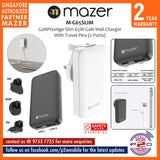 Mazer M-G65SLIM GaNPrestige Slim 65W GaN Wall Charger With Travel Pins (2 Ports)