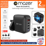 Mazer M-G100W-V5 GaNPrestige 100W Gan Wall Charger with 4 Travel Pins (4 Ports)