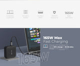 Mazer M-G165W-V5 GaNPrestige 165W Gan Wall Charger with Travel Pins (4 Ports)