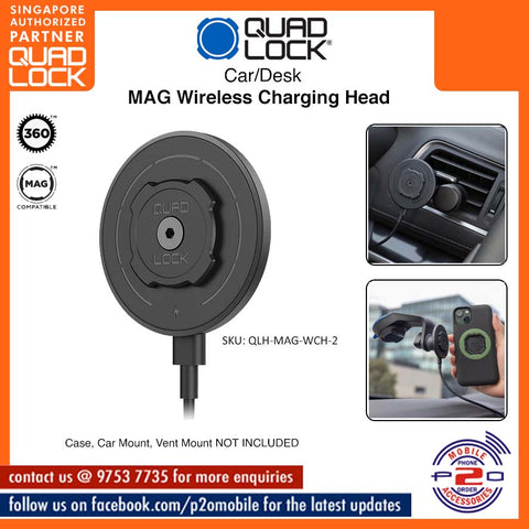 Quad Lock Car/Desk - Head Wireless Charging Head (QLH-WCH)