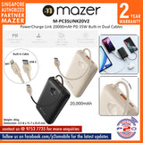 Mazer M-PC35LINK20V2 PowerCharge Link 20 000mAh PD 35W Built-in Dual Cables Power Bank