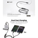 Mazer M-Scorpion-C140 InfiniteLink Scorpion Dual 140W 2-in-1 USB C to USB C Cable