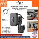 Peak Design Mirror Mount Qi2 Wireless Charging SKU: M-MM-AK-BK-1 Phone Mount for Motorcycle