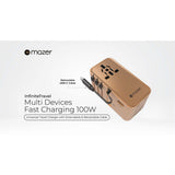 Mazer M-IFTravel380 GaN3 Pro Inifinte Travel PD 100W Universal Travel Charger with Extendable & Retractable Cable