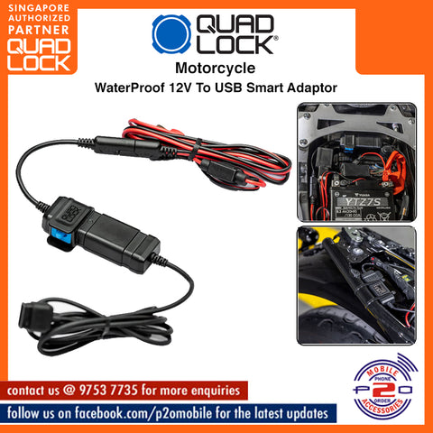 Quad Lock Waterproof 12V To USB Smart Adaptor (QLA-PBX)
