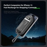 Mazer M-PC35LINK1035 PowerCharge 10000mAh PD35W with Built-in Dual USB-C Cables