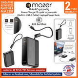 Mazer M-Ai-PC130L20-V7 (CCC Certified) PowerCharge PD 130W 20,000 mAh (Built-in USB-C Cable) Laptop Power Bank