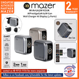 Mazer M-Ai-G65W-V7UK AiPrestigeGaN 65W Gan Wall Charger Ai Display (3 Ports)