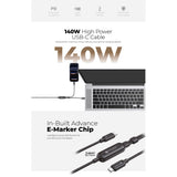 Mazer M-Scorpion-C140 InfiniteLink Scorpion Dual 140W 2-in-1 USB C to USB C Cable