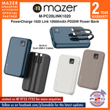 Mazer M-PC20LINK1020 PowerCharge 1020 Link 10000mAh PD20W Power Bank with Built-in Dual USB-C Cables