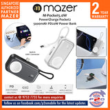 Mazer M-Pocket5.0W PowerCharge Pocket2 5000mAh PD20W Power Bank (Built-in USB C Connector)
