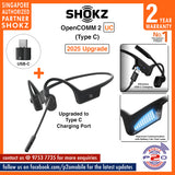 Shokz OPENCOMM2 UC (2025 Upgrade) (Type C or Type A) Bone Conduction Stereo Bluetooth Headset / Shokz OPENCOMM 2 UC (2025 Upgrade) (Type C or Type A)