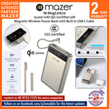 Mazer M-Ai-MagLink70 (CCC Certified) 10,000 mAh Qi2 Certified 15W Magnetic Wireless Power Bank with Built in USB-C Cable