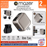 Mazer M-Ai-G65W-V7UK AiPrestigeGaN 65W Gan Wall Charger Ai Display (3 Ports)