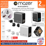 Mazer M-Ai-G100W-V7 AiPrestigeGaN 100W Gan Wall Charger Ai Display with Travel Pins (3 Ports)