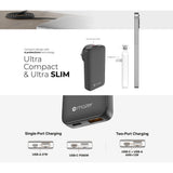 Mazer M-G65SLIM GaNPrestige Slim 65W GaN Wall Charger With Travel Pins (2 Ports)