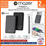 Mazer M-MagAir21 10,000mAh Ultra Slim Magnetic Wireless Power Bank (qi2) Certified 15W