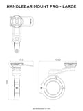 Quad Lock Motorcycle - Handlebar Mount PRO LARGE - Black anodized / Chrome-plated