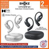 Shokz OpenFit 2+ (Dolby Audio + Wireless Charging) Open-Ear Design for Situational Awareness (Shokz OpenFit2+)