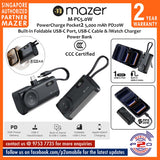 Mazer M-PC5.0W Pocket2 (CCC Certified) 5,000 mAh PD20W Built-in USB-C Port, USB-C Cable & iWatch Charger Power Bank