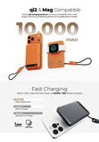 Mazer M-MagLink19 (CCC Certified) 10,000 mAh Qi2 Certified 15W Magnetic Wireless Power Bank with Built in USB-C Cable