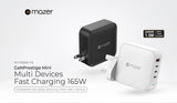 Mazer M-G165W-V5 GaNPrestige 165W Gan Wall Charger with Travel Pins (4 Ports)