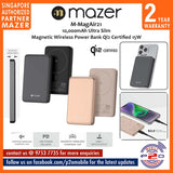 Mazer M-MagAir21 10,000mAh Ultra Slim Magnetic Wireless Power Bank (qi2) Certified 15W