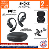 Shokz OpenFit 2+ (Dolby Audio + Wireless Charging) Open-Ear Design for Situational Awareness (Shokz OpenFit2+)
