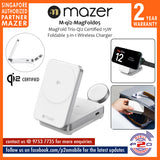 Mazer M-qi2-MagFold05 MagFold Trio Qi2 Certified 15W Foldable 3-in-1 Wireless Charger