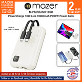 Mazer M-PC20LINK1020 PowerCharge 1020 Link 10000mAh PD20W Power Bank with Built-in Dual USB-C Cables